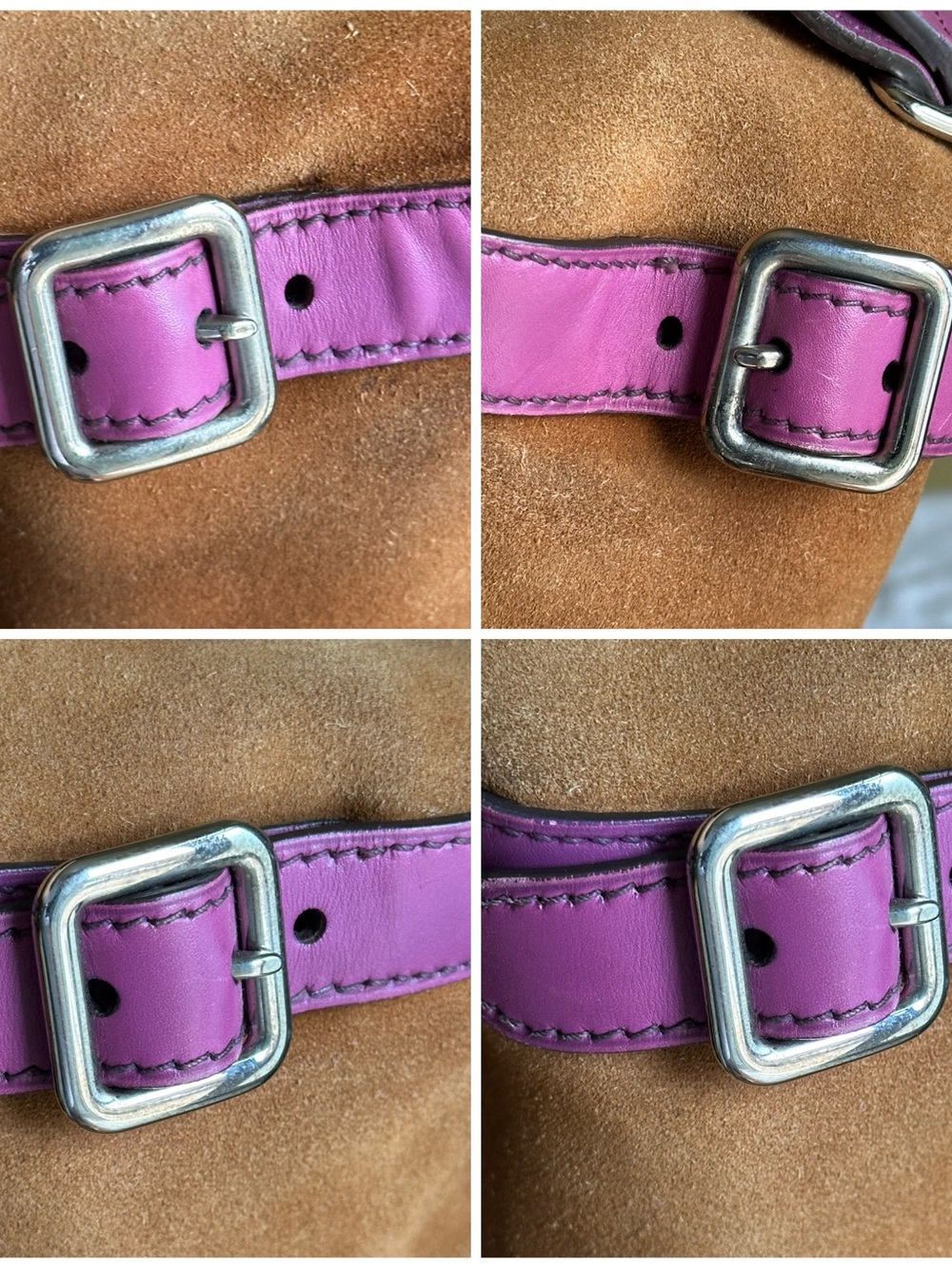 Prada Brown Suede Pink Leather Barrel Bag - Picture 10 of 17